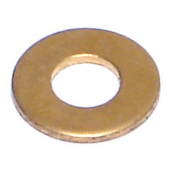 Midwest Fastener Flat Washer, Fits Bolt Size #10 , Brass 100 PK 03902